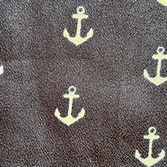 J. Crew Blue Nautical Anchor Blouse Beach Coastal XXS 3/4 sleeve Retro Y2k Prep - Picture 9 of 11